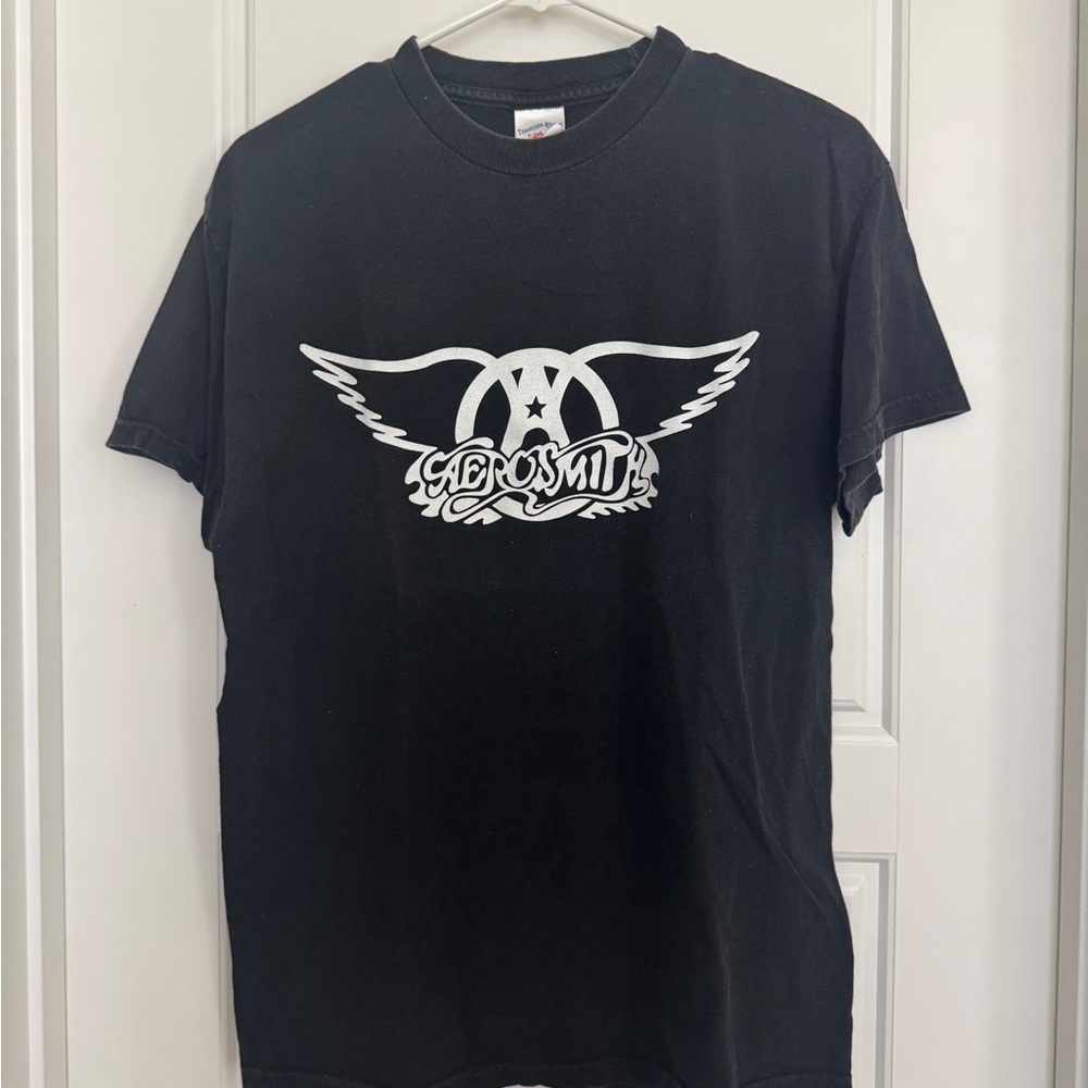 Aerosmith T Shirt Mens Medium Black Band Merch Tennessee River Tag
